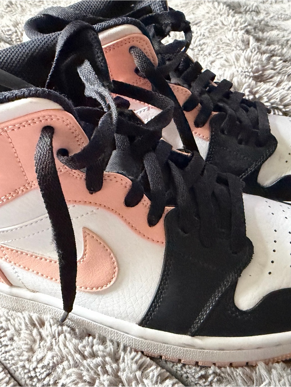 Nike Women's High-Top Sneakers in Black, White & Pink